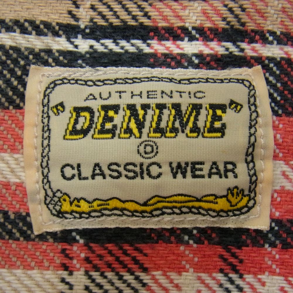 Denime ドゥニーム ヘビーネル チェック ウエスタン シャツ ベージュ系 L【中古】