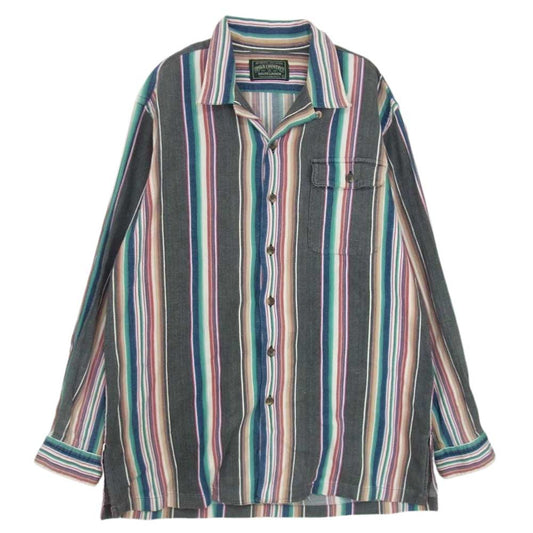 RALPH LAUREN ラルフローレン POLO COUNTRY ポロ カントリー ストライプ オープン シャツ マルチカラー系 L【中古】