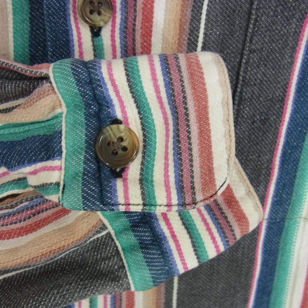 RALPH LAUREN ラルフローレン POLO COUNTRY ポロ カントリー ストライプ オープン シャツ マルチカラー系 L【中古】
