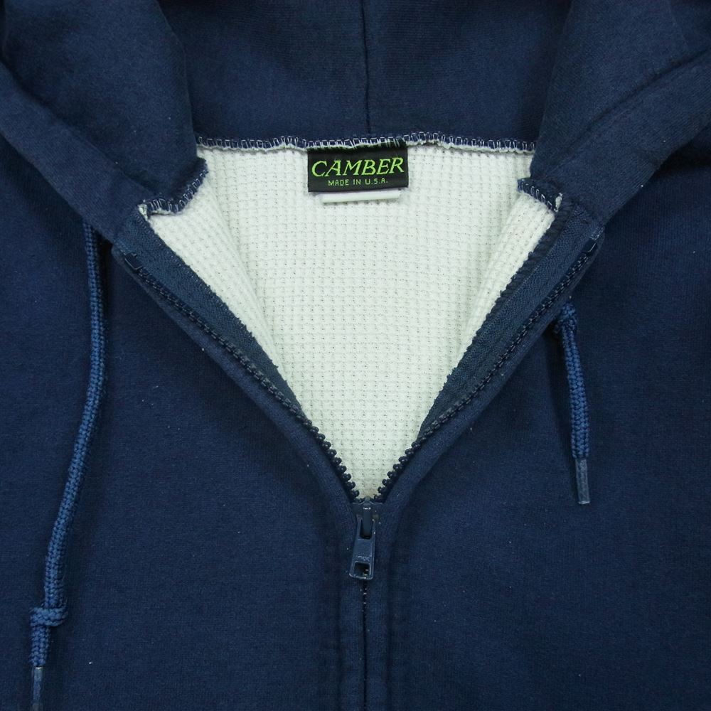 キャンバー USA製 90s ヴィンテージ CHILL BUSTER ZIPPER HOODED チルバスター ジップ パーカー ネイビー系 M【中古】