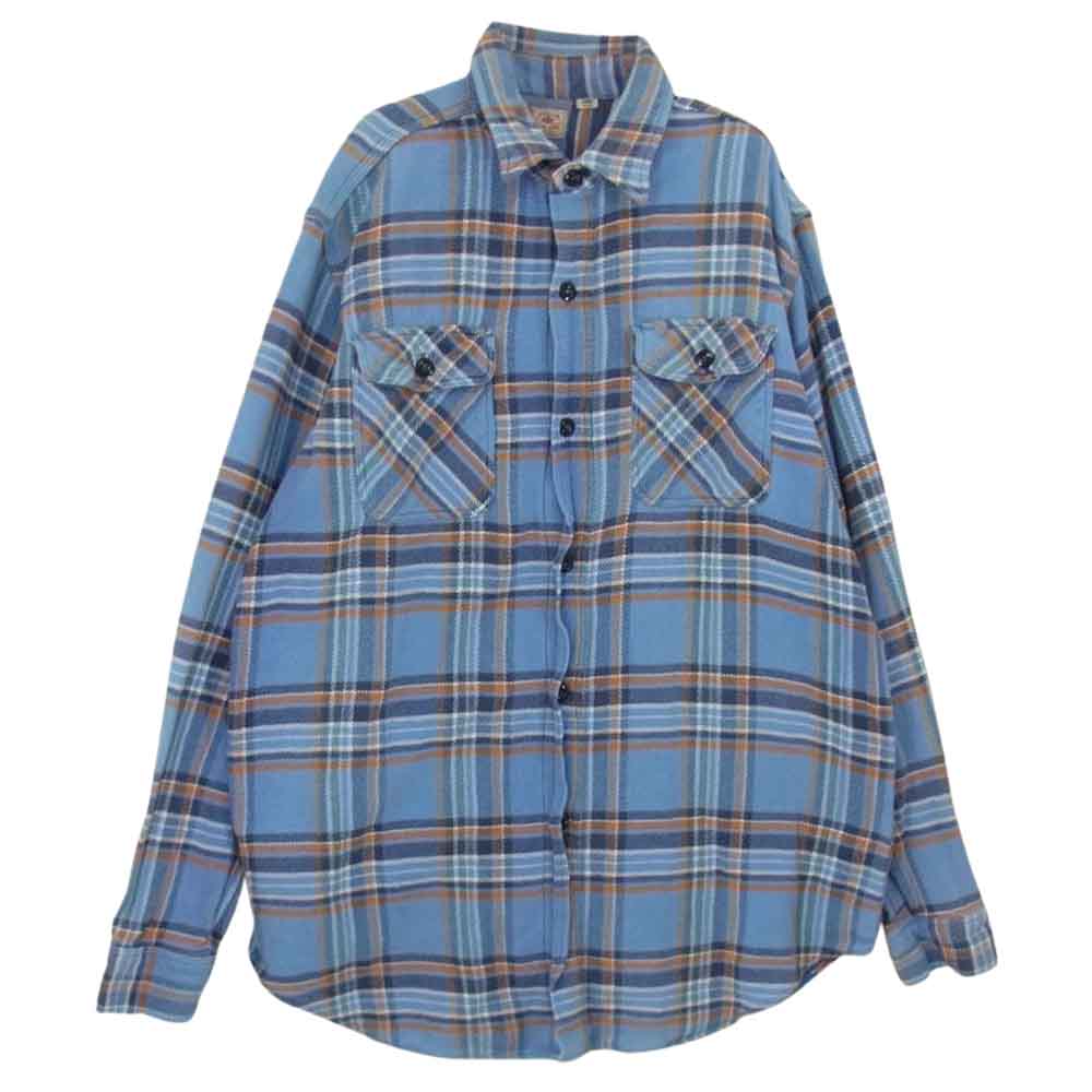 SUGAR CANE シュガーケーン ネル チェック ワーク シャツ ライトブルー系 L【中古】