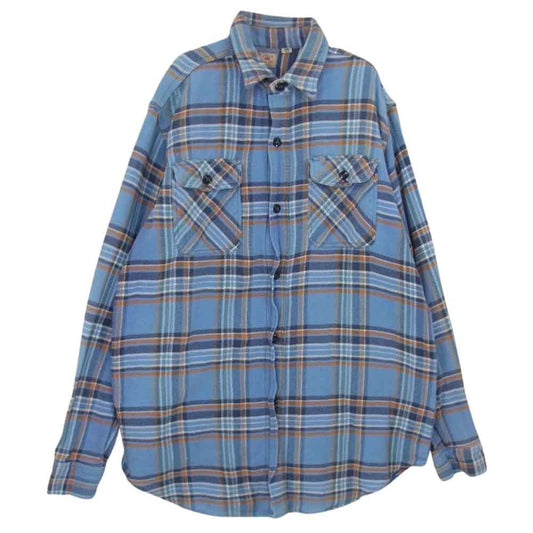 SUGAR CANE シュガーケーン ネル チェック ワーク シャツ ライトブルー系 L【中古】