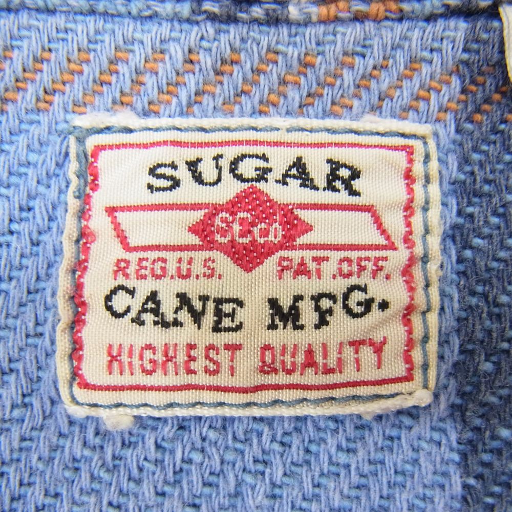 SUGAR CANE シュガーケーン ネル チェック ワーク シャツ ライトブルー系 L【中古】