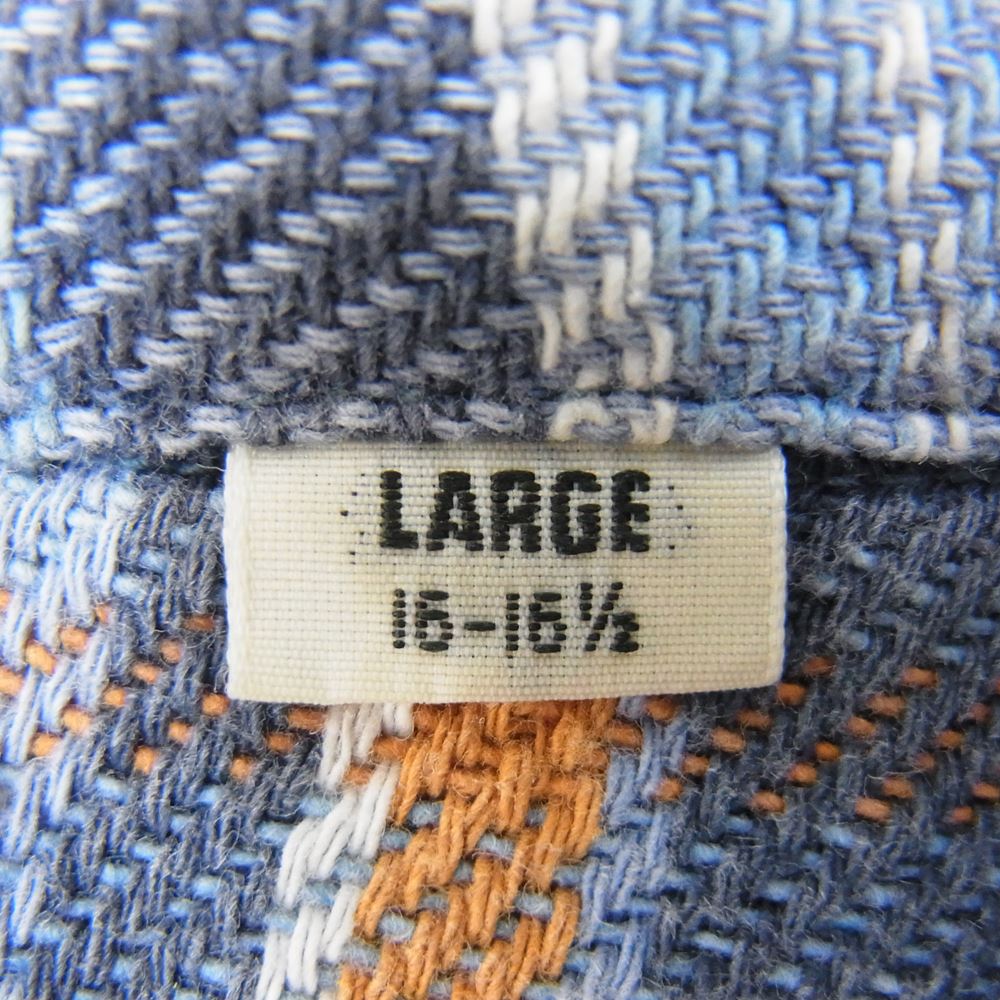 SUGAR CANE シュガーケーン ネル チェック ワーク シャツ ライトブルー系 L【中古】