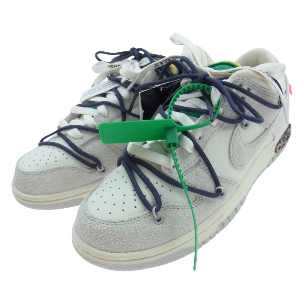 NIKE ナイキ DJ0950-115 × OFFWHITE DUNK LOW オフホワイト ローカット スニーカー グレー系 オフホワイト系 26cm【極上美品】【中古】