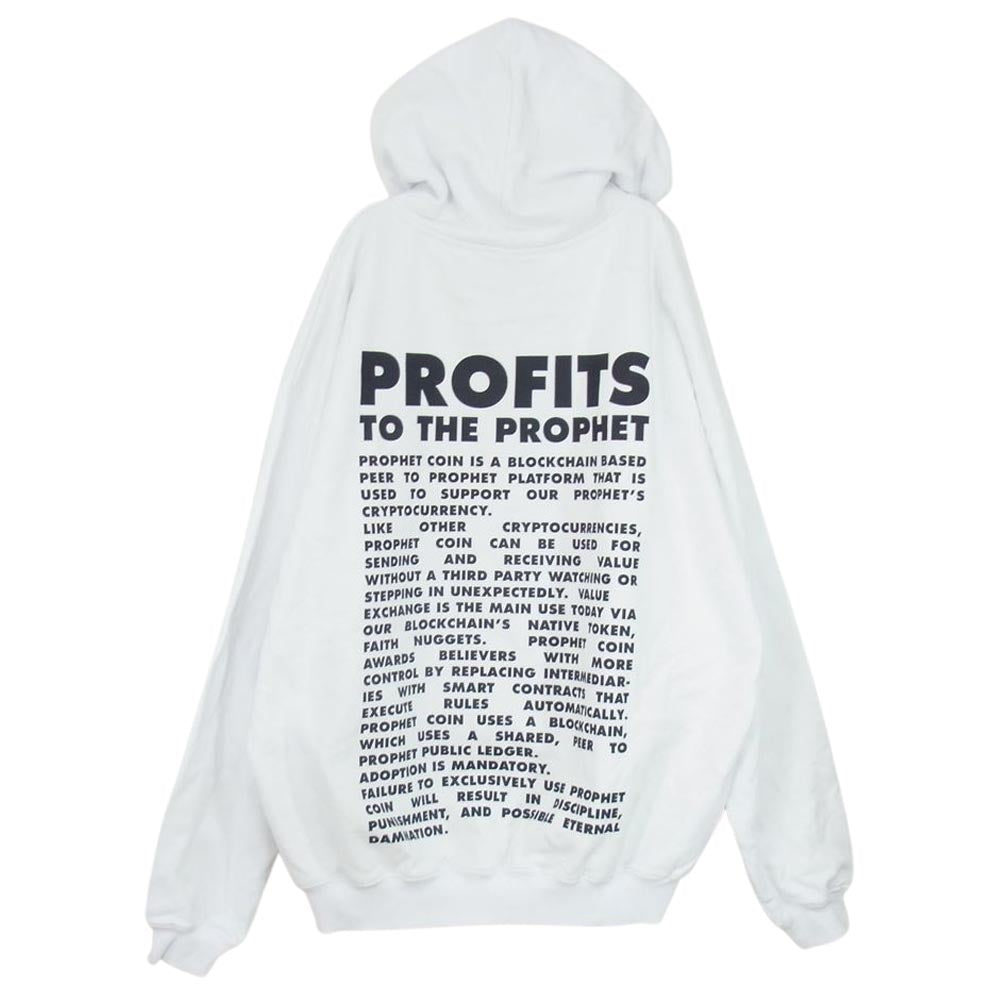 ニシモトイズザマウス NIM-P23 PROPHET COIN SWEAT HOODIE プロフェット コイン フォト プリント プルオーバー フーディー パーカー ホワイト系 L【新古品】【未使用】【中古】