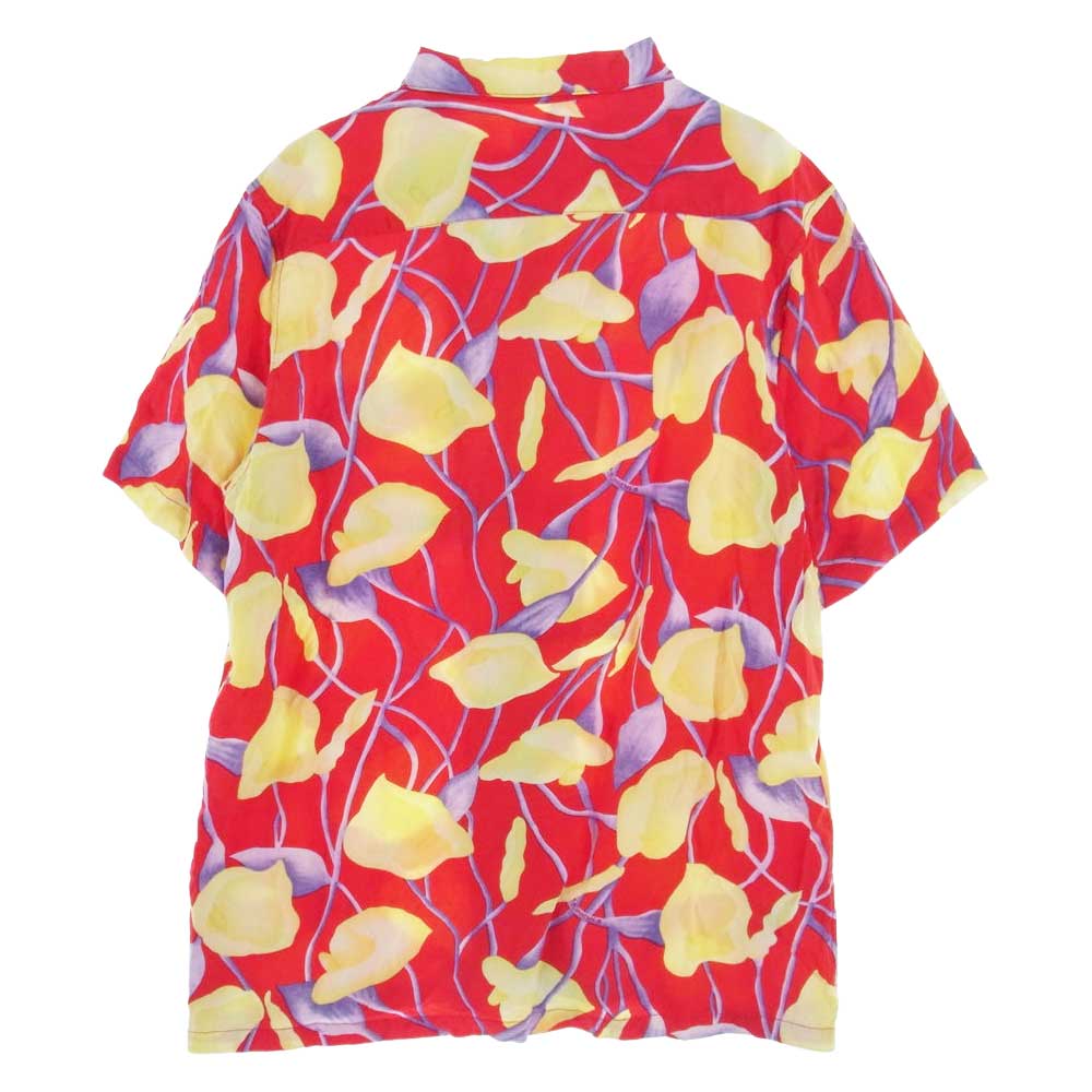 Supreme シュプリーム 18SS Lily Rayon Shirt リリィ 百合 総柄 半袖 レーヨン 開襟 シャツ  L【中古】