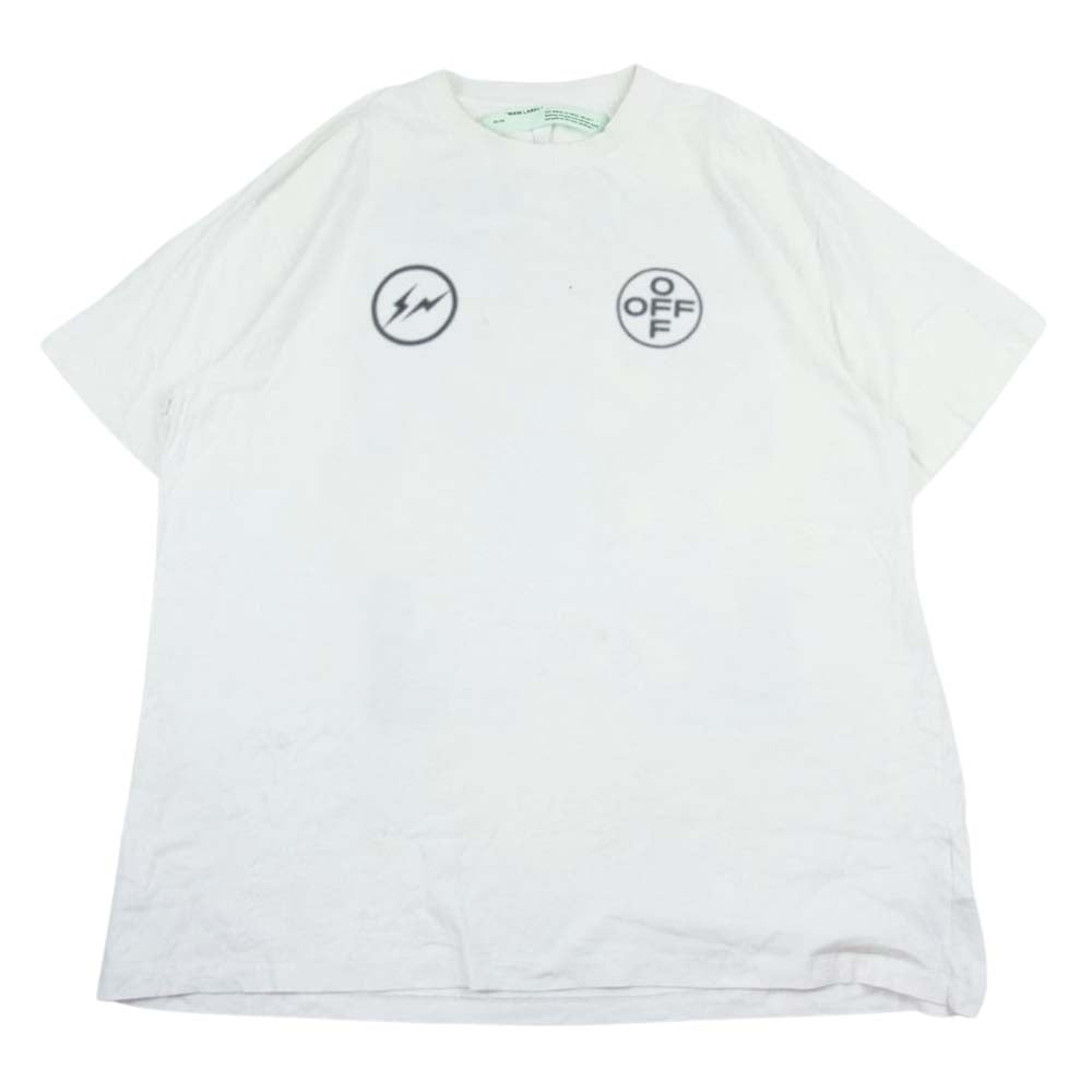 OFF-WHITE オフホワイト OMAA038T19185088 × FRAGMENT DESIGN フラグメントデザイン 国内正規品 Cereal T-Shirt シリアル ロゴ プリント Tシャツ ホワイト系 M【中古】