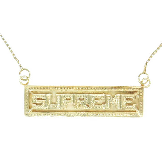 Supreme シュプリーム 20SS Name Plate 14K Gold Pendant ネーム プレート ボックスロゴ ゴールド ペンダント ネックレス ゴールド系【中古】
