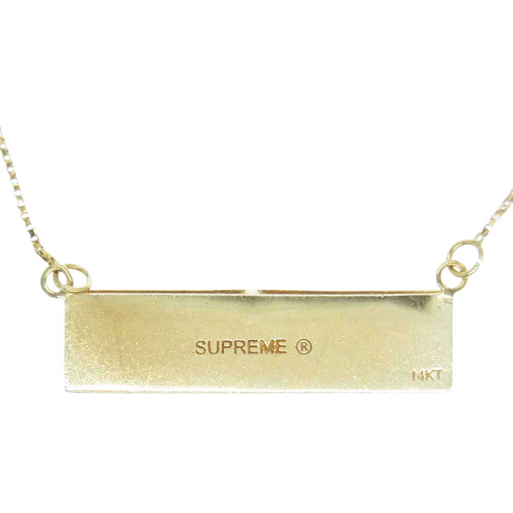 Supreme シュプリーム 20SS Name Plate 14K Gold Pendant ネーム プレート ボックスロゴ ゴールド ペンダント ネックレス ゴールド系【中古】