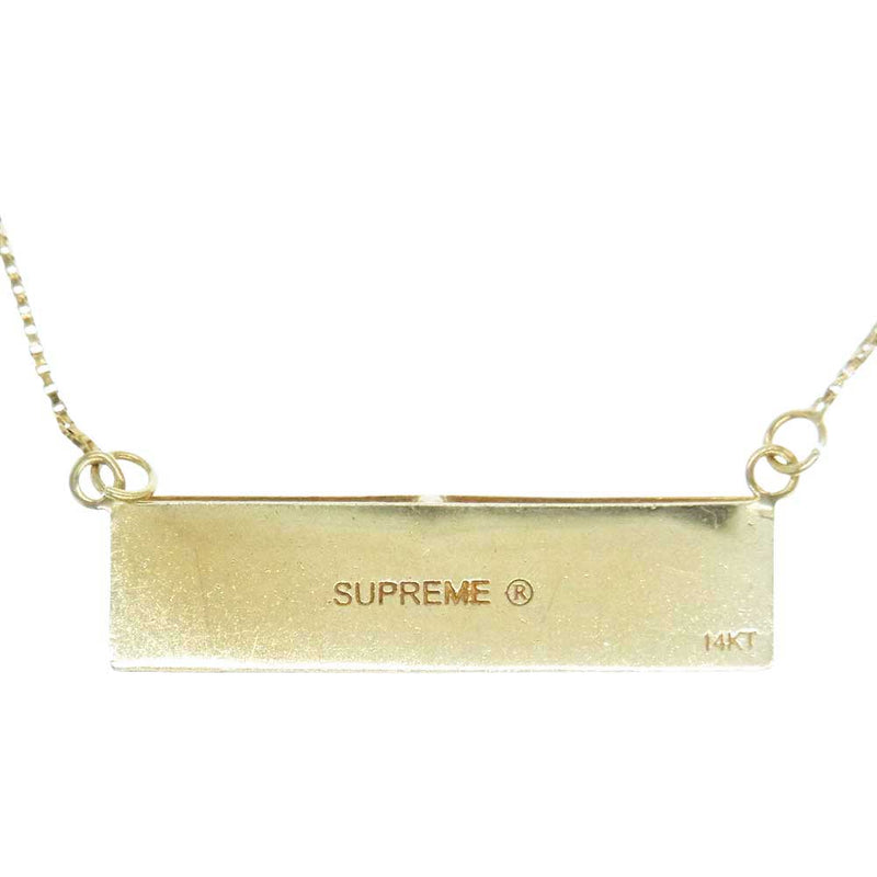 Supreme シュプリーム 20SS Name Plate 14K Gold Pendant ネーム プレート ボックスロゴ ゴールド ペンダント ネックレス ゴールド系【中古】