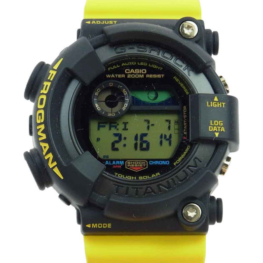 G-SHOCK ジーショック GW-8200K-9JR アイサーチ ジャパン コラボ フロッグマン Love The Sea And The Earth 限定 ISO200M防水 腕時計 ブラック系 イエロー系【新古品】【未使用】【中古】