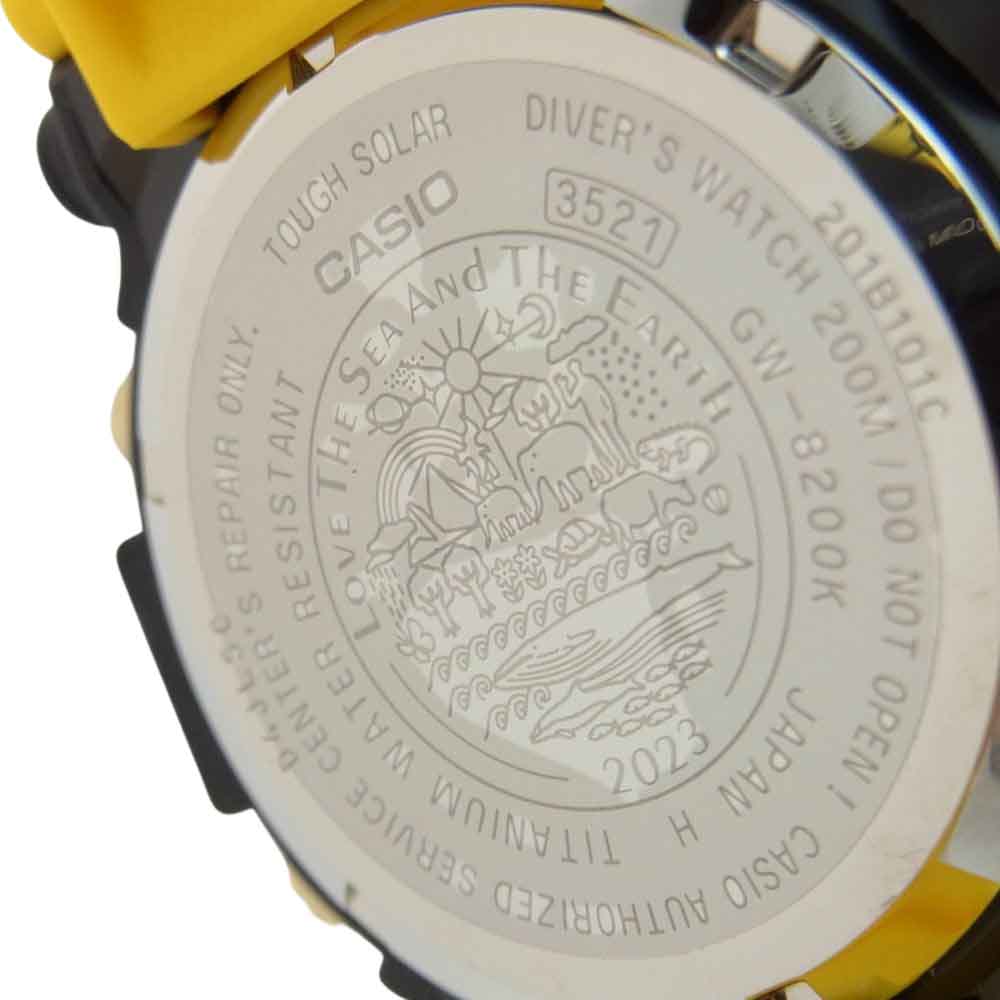 G-SHOCK ジーショック GW-8200K-9JR アイサーチ ジャパン コラボ フロッグマン Love The Sea And The Earth 限定 ISO200M防水 腕時計 ブラック系 イエロー系【新古品】【未使用】【中古】
