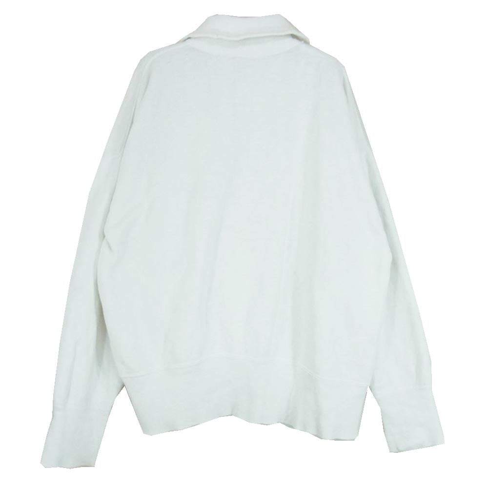 ヴィンテージ ビンテージ 50s CROWN ZIP 片爪 襟付き カレッジプリント ハーフジップ スウェット ホワイト系 サイズ表記無【中古】