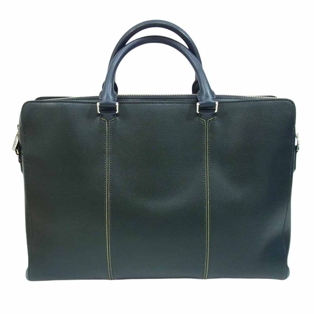 Paul Smith ポール・スミス PSN950 インセット ハンドル ビジネスバッグ ブリーフケース ダークグリーンブラック【美品】【中古】