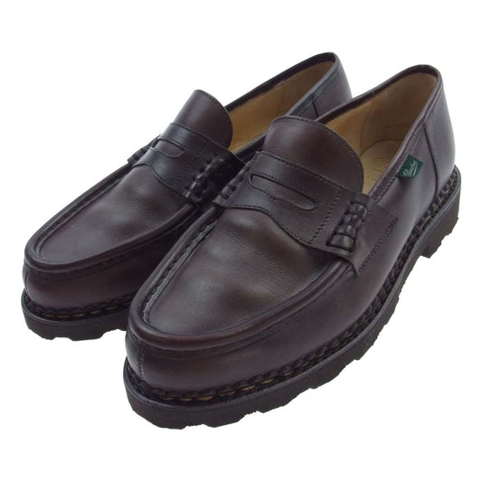 Paraboot パラブーツ 099413 REIMS ランス MARCHE コイン ローファー レザー シューズ MARRON マロン LIS CAFE リスレザー カフェ ダークブラウン系 7.5【中古】