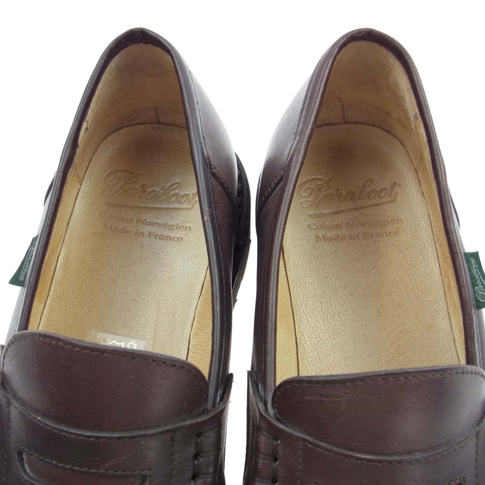 Paraboot パラブーツ 099413 REIMS ランス MARCHE コイン ローファー レザー シューズ MARRON マロン LIS CAFE リスレザー カフェ ダークブラウン系 7.5【中古】