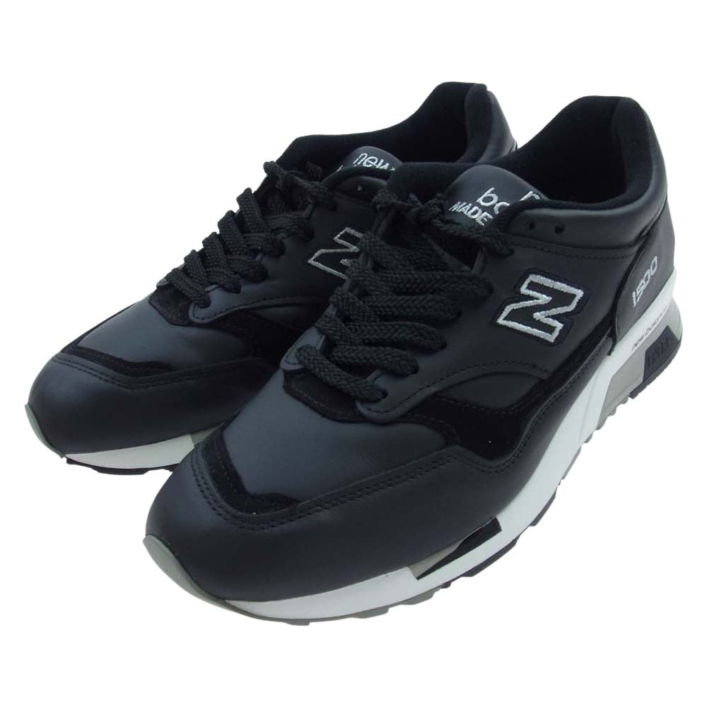 NEW BALANCE ニューバランス M1500BK 英国製 オールレザー ローカット スニーカー ブラック系 26cm【美品】【中古】