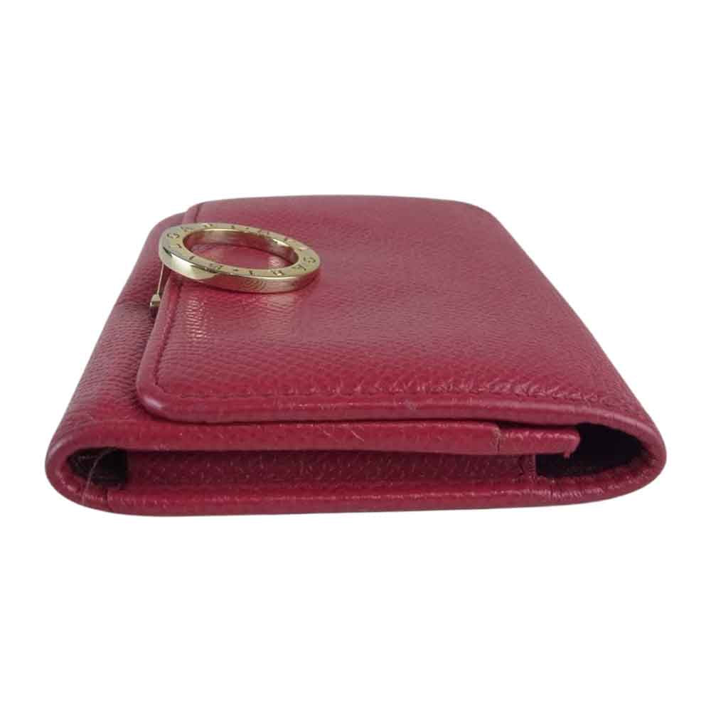 BVLGARI ブルガリ ロゴ クリップ レザー カードケース 名刺入れ ピンク系【中古】
