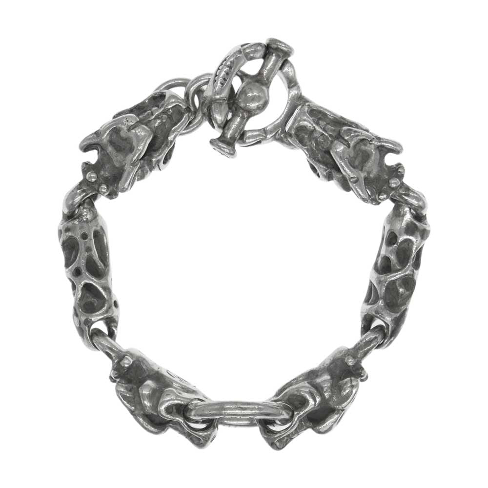TRAVIS WALKER トラヴィスワーカー MEAT LINK WITH 4 GARGOYLE BRACELET WITH T-BAR ミート リンク ガーゴイル Tバー ブレスレット【中古】