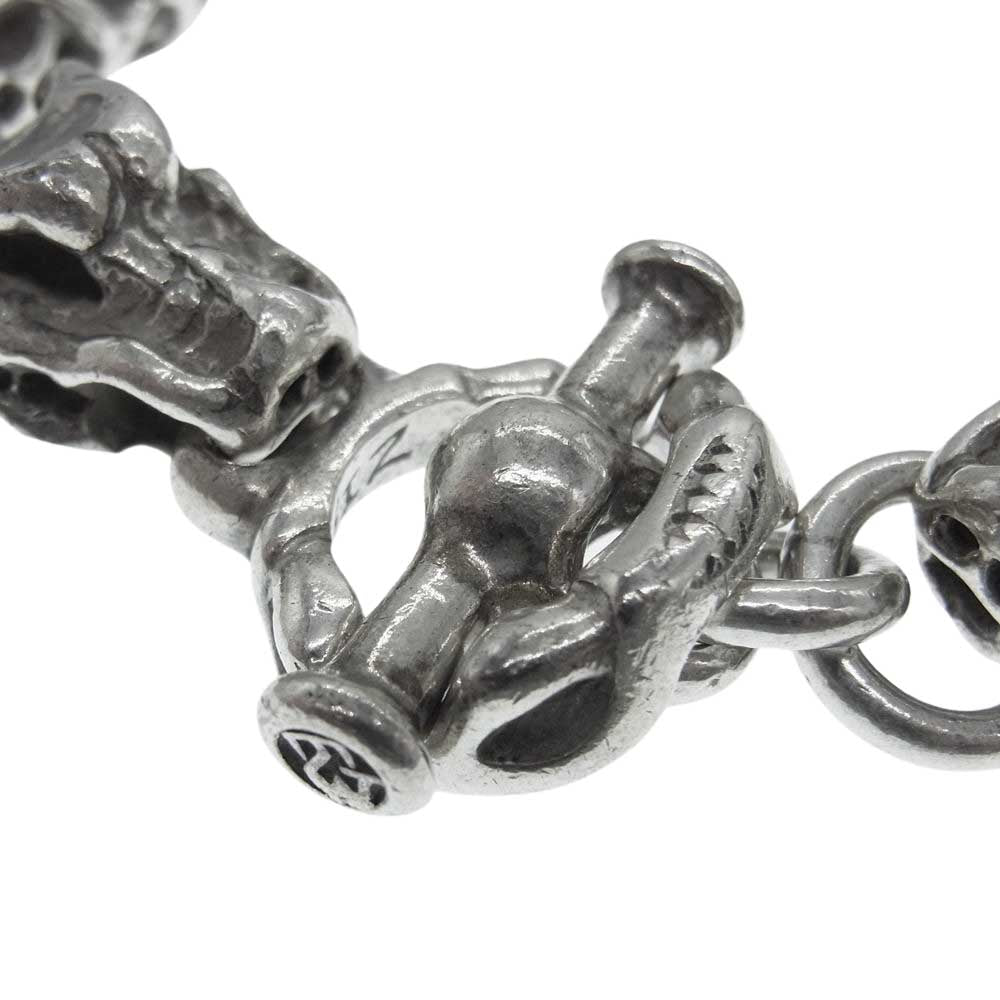 TRAVIS WALKER トラヴィスワーカー MEAT LINK WITH 4 GARGOYLE BRACELET WITH T-BAR ミート リンク ガーゴイル Tバー ブレスレット【中古】
