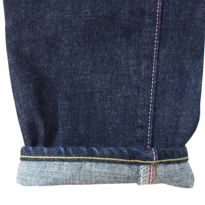 MOMOTARO JEANS 桃太郎ジーンズ 0106SPZ 出陣 ナローテーパード ジッパーフライ デニム パンツ インディゴブルー系 33【中古】