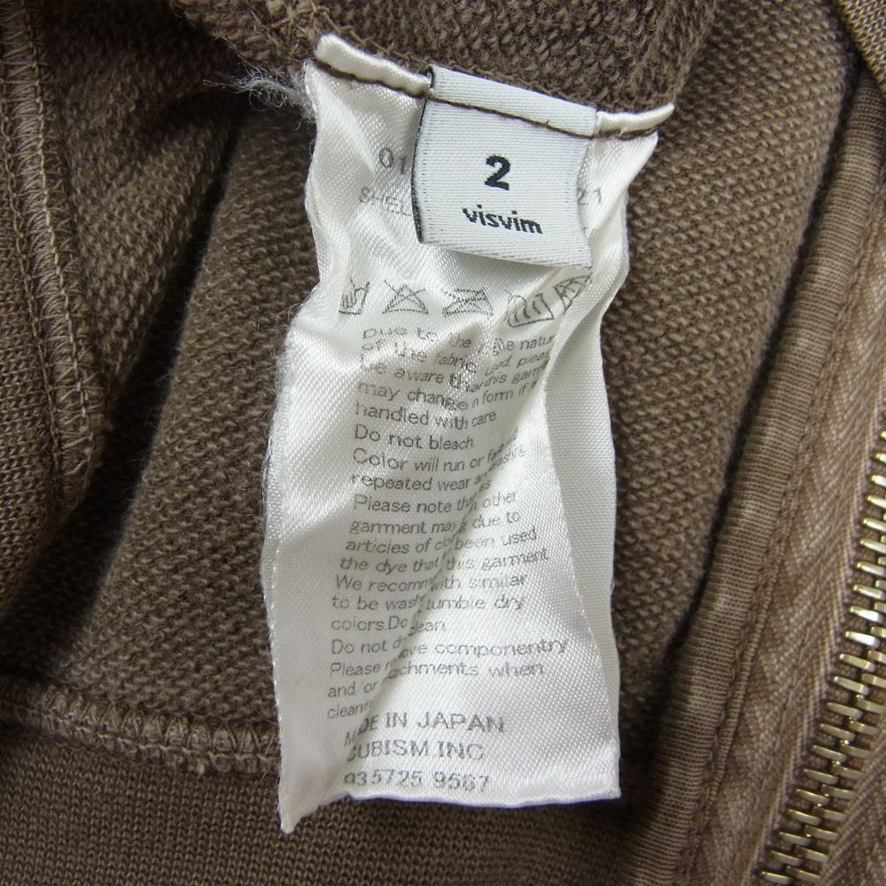 VISVIM ビズビム 14SS 0114105010021 MUD HOODIE F.Z. (GIZA) マッド フーディー ジップ パーカー カーキ系 2【中古】