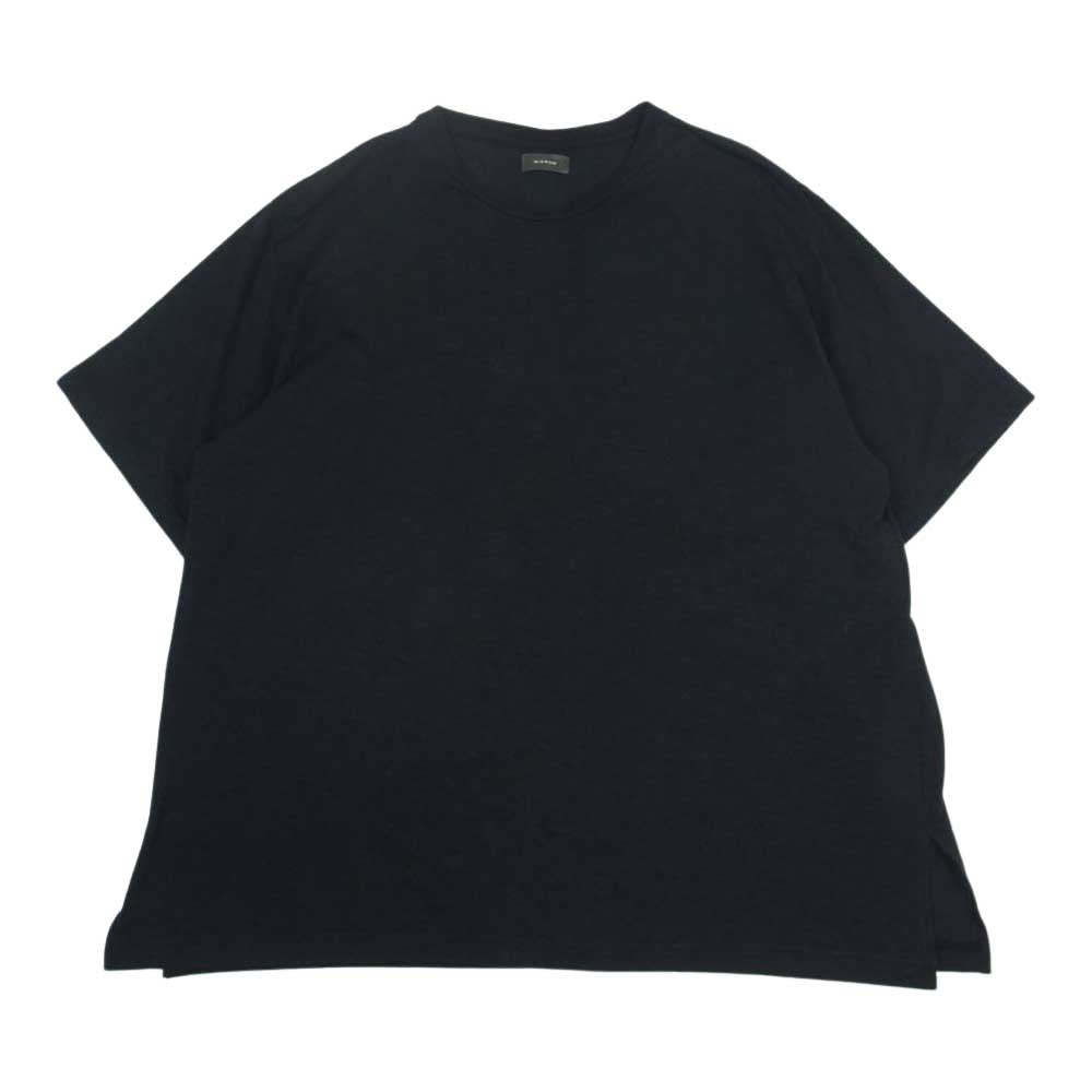 ウィロウ 23SS 110260-123 LINEN COTTON HALF SLEEVE CUT&SEWN リネン コットン 半袖 ハーフスリーブ カットソー Tシャツ ブラック系 2【美品】【中古】
