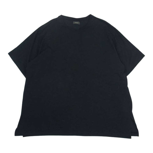 ウィロウ 23SS 110260-123 LINEN COTTON HALF SLEEVE CUT&SEWN リネン コットン 半袖 ハーフスリーブ カットソー Tシャツ ブラック系 2【美品】【中古】
