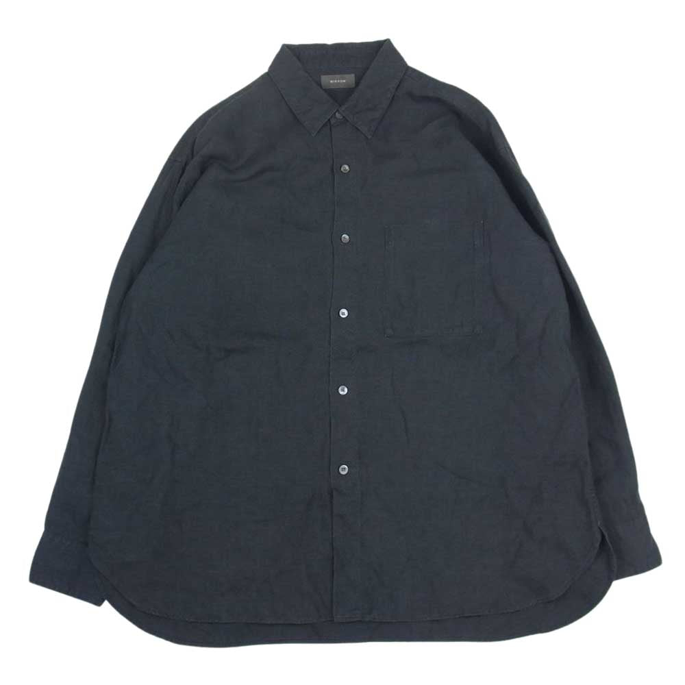 ウィロウ 571162-121 リネン レギュラーカラー 長袖 シャツ チャコール系 1【中古】