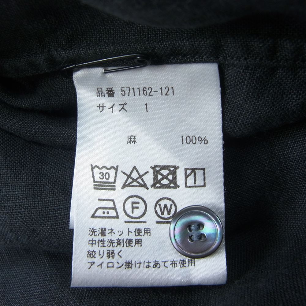 ウィロウ 571162-121 リネン レギュラーカラー 長袖 シャツ チャコール系 1【中古】