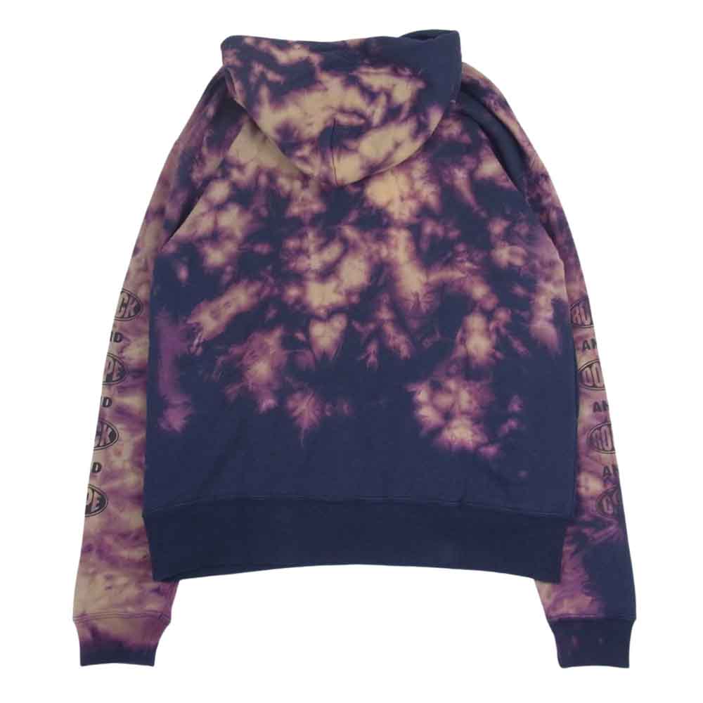 HYSTERIC GLAMOUR ヒステリックグラマー 02193CF12 ROCK AND DOPE ガール グラフィック プリント タイダイ プルオーバ― パーカー パープル系 ネイビー系 L【中古】