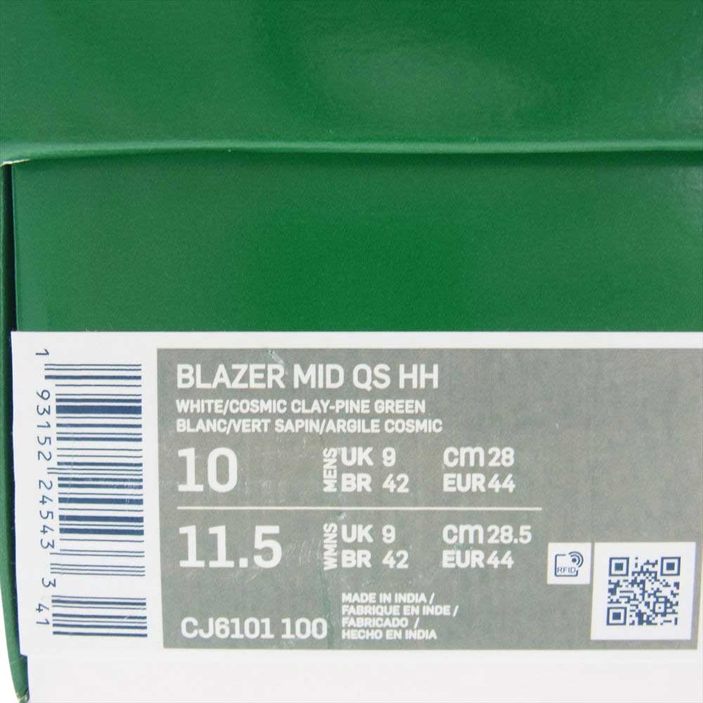 NIKE ナイキ CJ6101-100 STRANGER THINGS ストレンジャーシングス HAWKINS HIGH PACK BLAZER ホーキンス ハイ パック ブレーザー スニーカー ホワイト系 レッド系 グリーン系 28【中古】