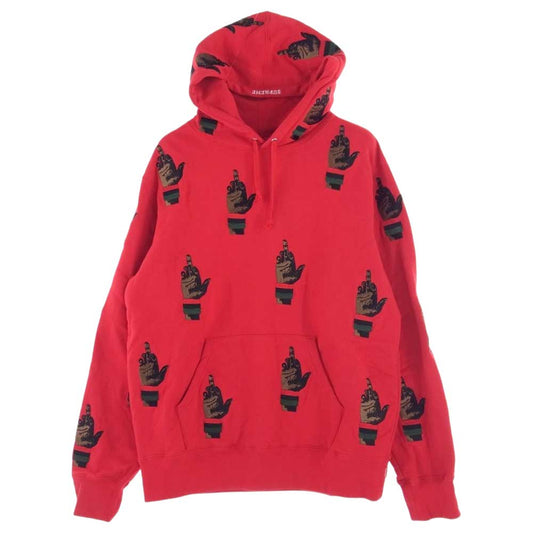 Supreme シュプリーム 19AW dead prez RBG Embroidered Hooded Sweatshirt デッドプレズ ハンド 刺繍 フーデッド スウェット プルオーバ― パーカー レッド系 M【中古】