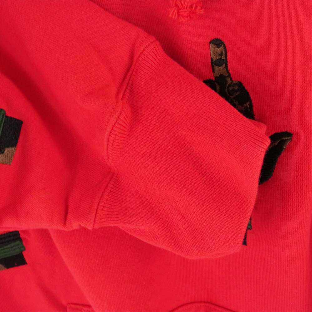 Supreme シュプリーム 19AW dead prez RBG Embroidered Hooded Sweatshirt デッドプレズ ハンド 刺繍 フーデッド スウェット プルオーバ― パーカー レッド系 M【中古】