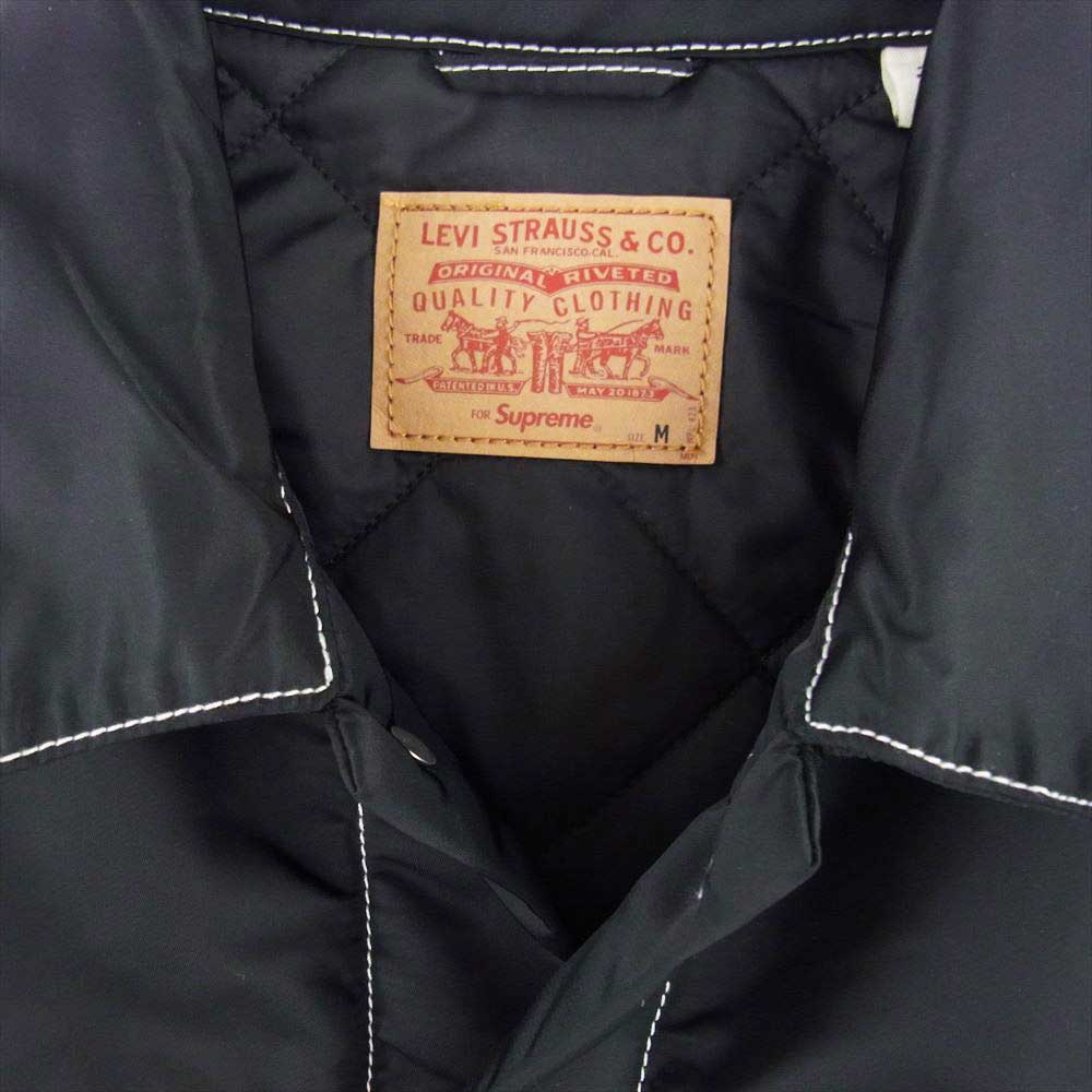 Supreme シュプリーム 19AW × LEVI'S リーバイス Nylon Trucker Jacket ナイロン ロゴ トラッカー ジャケット ブラック系 M【中古】