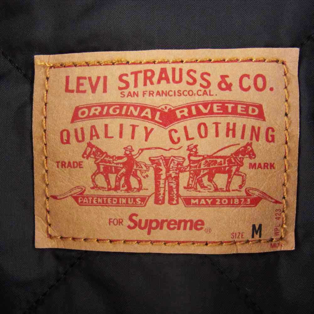 Supreme シュプリーム 19AW × LEVI'S リーバイス Nylon Trucker Jacket ナイロン ロゴ トラッカー ジャケット ブラック系 M【中古】