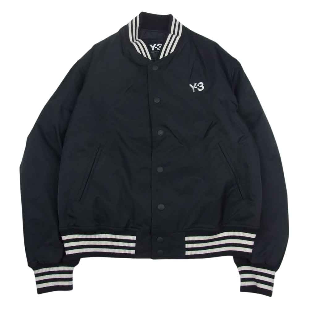 Y-3 Yohji Yamamoto ワイスリー ヨウジヤマモト FP8930 BOMBER JACKET フクネコ バックプリント ナイロン スタジアム ボンバー ジャケット スタジャン  ブラック系 L【中古】