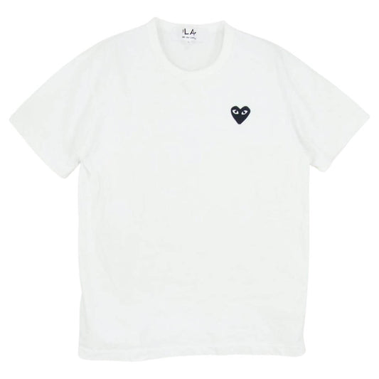 PLAY COMME des GARCONS プレイコムデギャルソン AD2019/2 AZ-T064 BLACK HEART ブラックハート クルーネック 半袖 Tシャツ ホワイト系 L【中古】