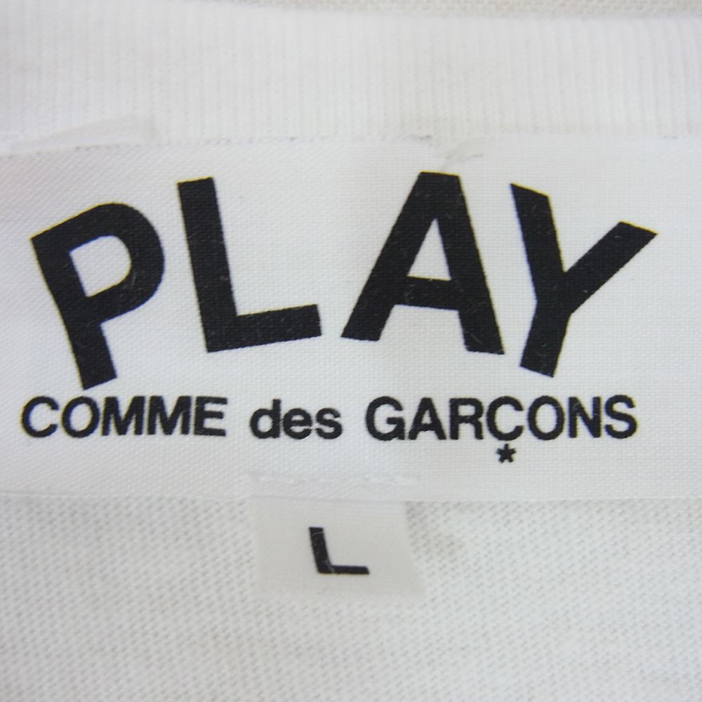 PLAY COMME des GARCONS プレイコムデギャルソン AD2019/2 AZ-T064 BLACK HEART ブラックハート クルーネック 半袖 Tシャツ ホワイト系 L【中古】