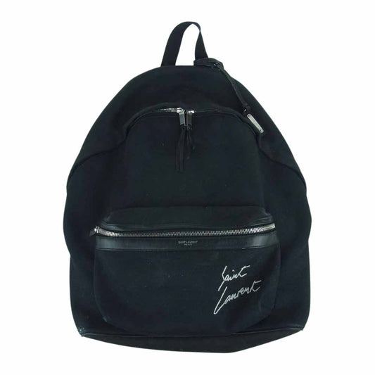 SAINT LAURENT サンローラン 534968 GKQN6 CITY BACKPACK シティ キャンバス エンブロイダリー バックパック リュックサック デイパック ブラック系【中古】