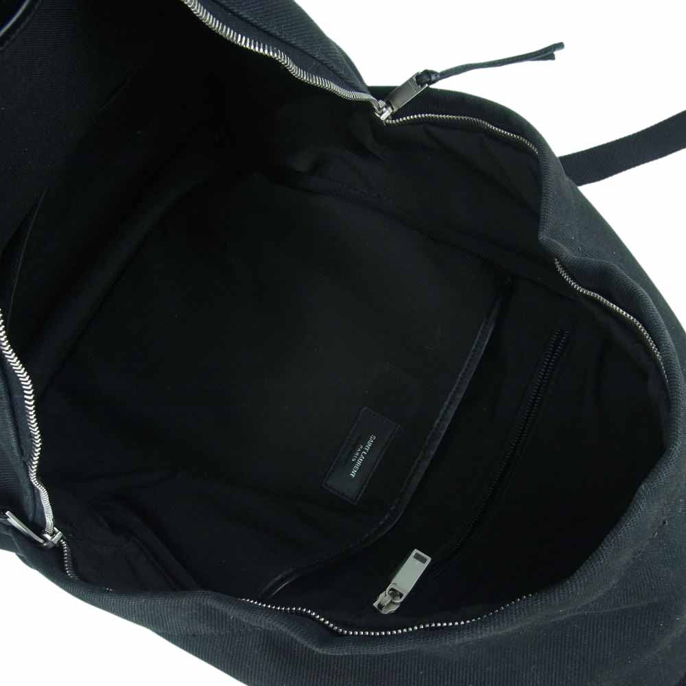 SAINT LAURENT サンローラン 534968 GKQN6 CITY BACKPACK シティ キャンバス エンブロイダリー バックパック リュックサック デイパック ブラック系【中古】
