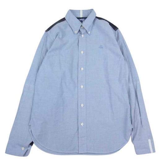 JUNYA WATANABE COMME des GARCONS MAN ジュンヤワタナベコムデギャルソンマン Brooks Brothers ブルックスブラザーズ AD2008 WB-B034 ウール切替 オックスフォード B.D シャツ ブルー系 SS【中古】