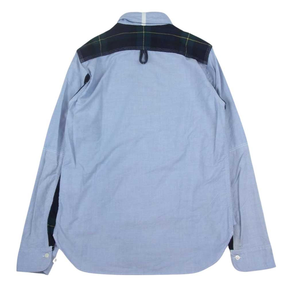 JUNYA WATANABE COMME des GARCONS MAN ジュンヤワタナベコムデギャルソンマン Brooks Brothers ブルックスブラザーズ AD2008 WB-B034 ウール切替 オックスフォード B.D シャツ ブルー系 SS【中古】