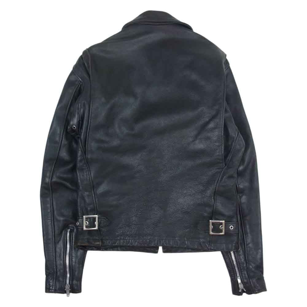 schott ショット 643 襟付き レザー シングル ライダース ジャケット ブラック系 34【中古】