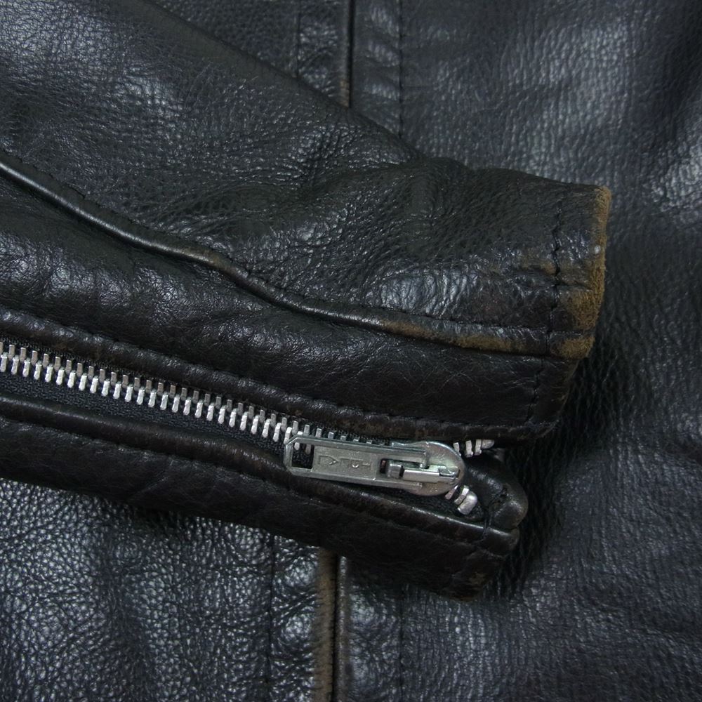 schott ショット 643 襟付き レザー シングル ライダース ジャケット ブラック系 34【中古】