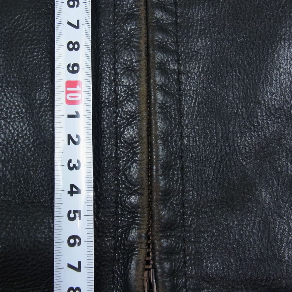 schott ショット 643 襟付き レザー シングル ライダース ジャケット ブラック系 34【中古】