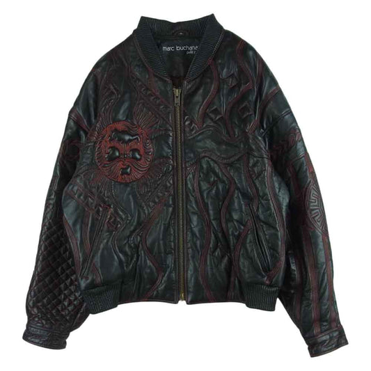 マークブキャナン PELLE PELLE ペレペレ レザー ジャケット ブラック系 レッド系 42【中古】