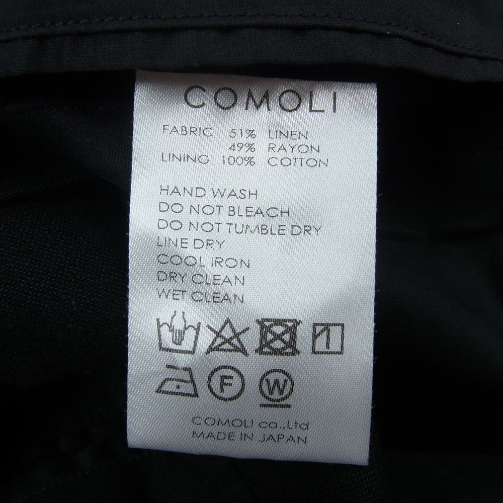 COMOLI コモリ 22SS V01-01015  ヴィスコース リネン ハンティング ベスト ブラック系 F【極上美品】【中古】