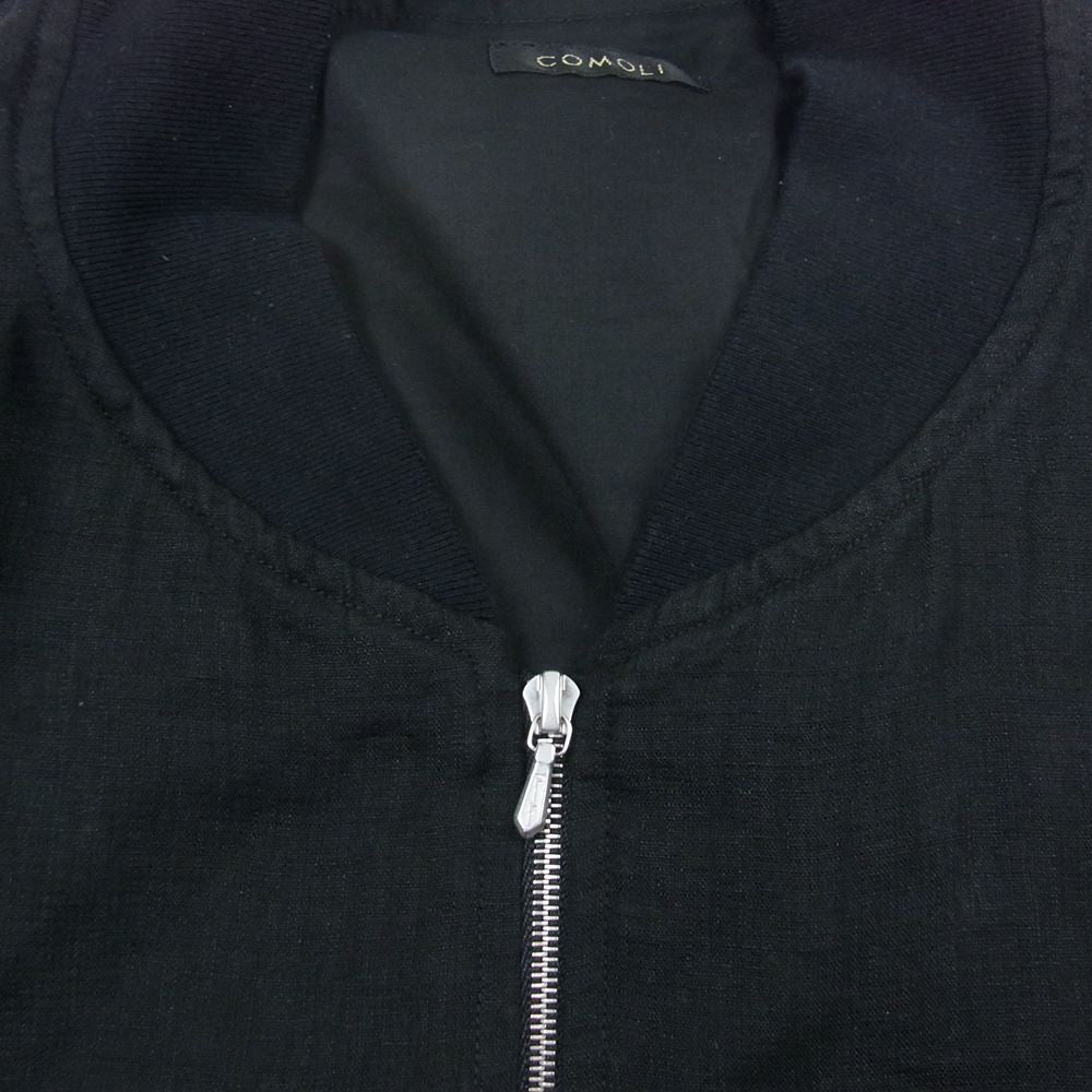 COMOLI コモリ 23SS X01-01023 リネン Wクロス ジップブルゾン ブラック系 2【極上美品】【中古】